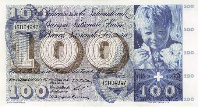 Schweiz 100 Franken 1957